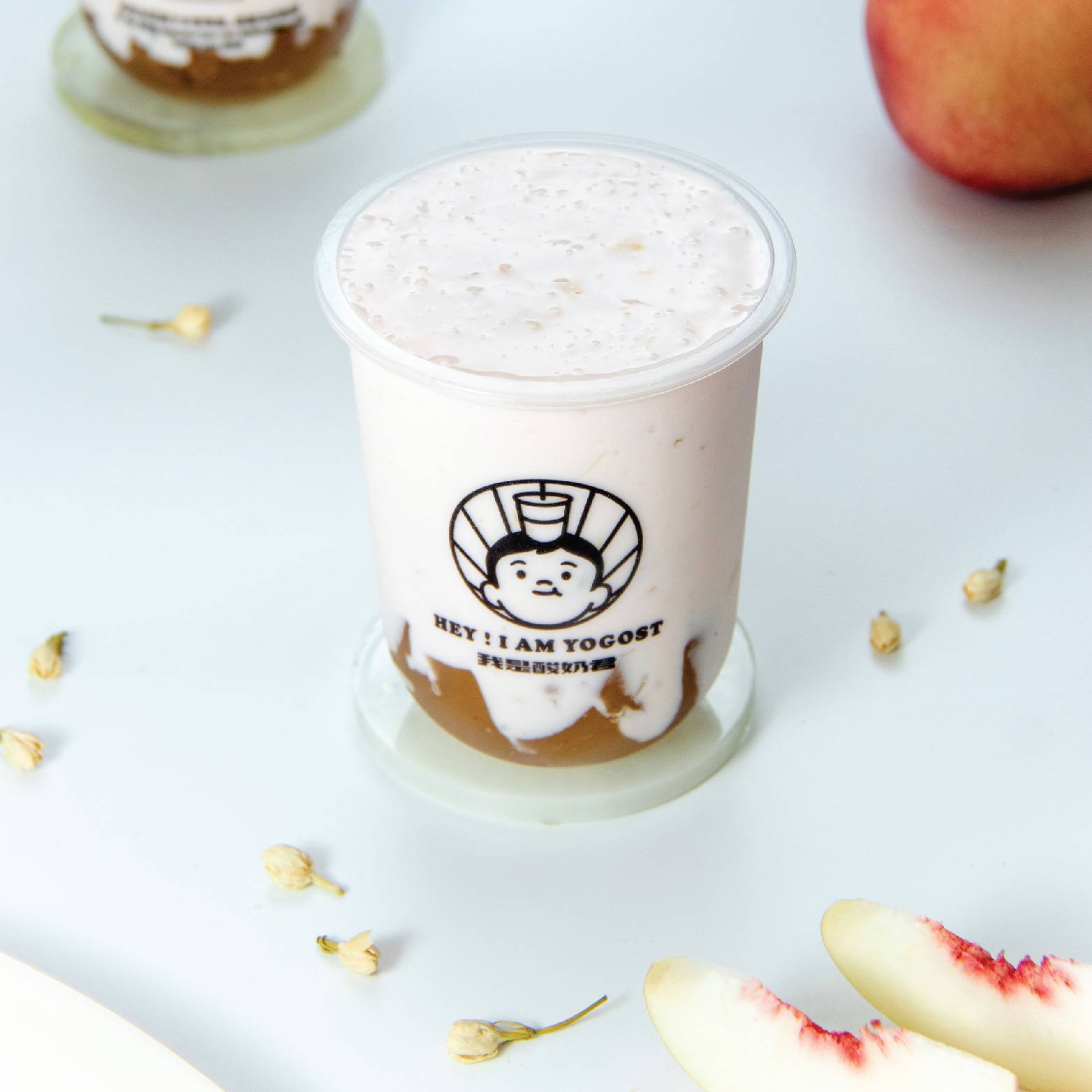Jasmine Peach Yogurt w/ Osmanthus Jello 茉莉白桃桂花冻